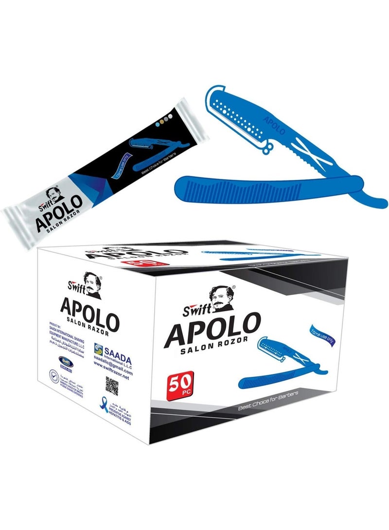 Swift 50-Piece Disposable Saloon Razor Blue - Image 2